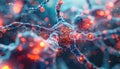 a computer generated image of a nerve cell in the brain Royalty Free Stock Photo