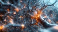 a computer generated image of a nerve cell in the brain Royalty Free Stock Photo