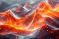 Computer Generated Image of a Roaring Fire Wave. Generative AI. Royalty Free Stock Photo