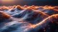 Computer Generated Image of Ocean Waves. Generative AI.