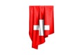 Switzerland Flag with a beautiful glossy silk texture with selection path - 3D Illustration Royalty Free Stock Photo