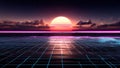 A computer generated image of a sunset over a road Royalty Free Stock Photo