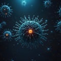 a computer generated image of a virus surrounded by other viruses Royalty Free Stock Photo