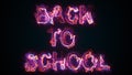 Computer generated the inscription Back to school. Burning words consists of capital letters. 3d rendering of education