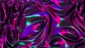 Computer generated realistic background of weaving iridescent cloth, 3D rendering background