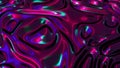 Computer generated realistic background of weaving iridescent cloth, 3D rendering background