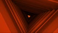 Computer generated triangle tunnel. Space of the future. 3d rendering abstract background. Inside a rotating triangular Royalty Free Stock Photo