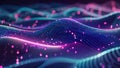 A computer-generated Video featuring a wave in shades of blue and pink, Nanoscale magnetic phenomena for data storage