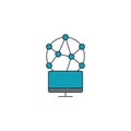 Computer global connection vector icon symbol isoalted on white background
