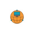 Computer global connection vector icon symbol isoalted on white background