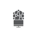 Computer global connection vector icon symbol isoalted on white background