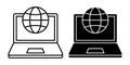 Computer Globe Black Icon Bundle for Global Network Royalty Free Stock Photo