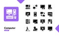 Computer glyph icon set for tech industry and digital service Royalty Free Stock Photo