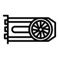 Computer graphic card icon, outline style Royalty Free Stock Photo