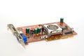 Computer graphic card isolated on white background Royalty Free Stock Photo