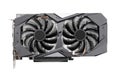 Computer graphic card, video card with two fans, isolated Royalty Free Stock Photo