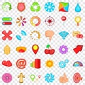 Computer graphic icons set, cartoon style Royalty Free Stock Photo