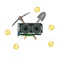 Computer graphic vga card mining bitcoin Royalty Free Stock Photo