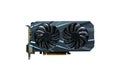 Computer graphics card isolated. Modern card with two cooling fans Royalty Free Stock Photo