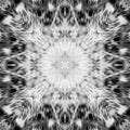 Computer graphics, pattern - kaleidoscope, seamless surreal magic texture in shades of gray. The tile is square