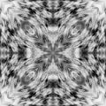 Computer graphics, pattern - kaleidoscope, seamless surreal magic texture in shades of gray. The tile is square