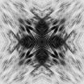 Computer graphics, pattern - kaleidoscope, seamless surreal magic texture in shades of gray. The tile is square