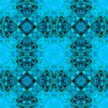 Computer graphics, pattern - kaleidoscope, seamless surreal magical texture in shades of blue. The tile is square