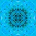 Computer graphics, pattern - kaleidoscope, seamless surreal magical texture in shades of blue. The tile is square