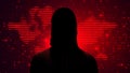 Computer hacker on abstract binary code background. Hacking concept Royalty Free Stock Photo