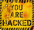 Computer hacker alert sign Royalty Free Stock Photo