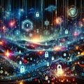 Computer hacker Data thief, internet fraud, darknet and cyber security concept.
