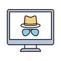Computer hacker Fill color vector icon which can easily modify or edit Royalty Free Stock Photo