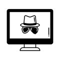 Computer hacker half glyph vector icon which can easily modify or edit Royalty Free Stock Photo