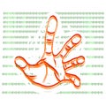 Computer Hacker Hand in Matrix Binary Code Web Background Vector Illustration Royalty Free Stock Photo