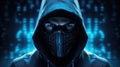 Computer Hacker in Hoodie. Hacker Attack, Virus Infected Software and Cyber Security Concept Royalty Free Stock Photo