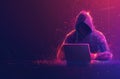 Computer hacker, internet cyber security technology concept, copy space Royalty Free Stock Photo