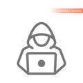 Computer hacker with laptop