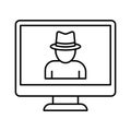 Computer hacker Outline vector icon which can easily modify or edit Royalty Free Stock Photo