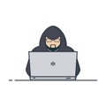 Hacker in hoodie