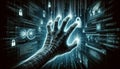 Computer hacker Data thief, internet fraud, darknet and cyber security concept.