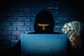 Computer hacker trying to accessing information privacy of the c