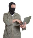 Computer hacker at work Royalty Free Stock Photo