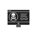 Computer hacking black glyph icon. Attempt to exploit a computer system or a private network inside a computer. Pictogram for web Royalty Free Stock Photo