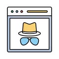 Computer hacking Fill color vector icon which can easily modify or edit