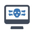 Computer hacking flat vector icon