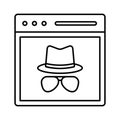 Computer hacking Outline vector icon which can easily modify or edit Royalty Free Stock Photo