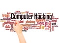 Computer hacking word cloud hand writing concept Royalty Free Stock Photo