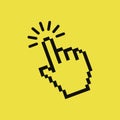 Computer hand cursor click, Hand pointer clicking effect, vector illustration. Royalty Free Stock Photo
