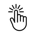 Computer hand cursor click icon linear logo mark in black and white Royalty Free Stock Photo