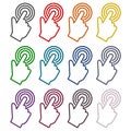 Computer hand cursor icons set Royalty Free Stock Photo